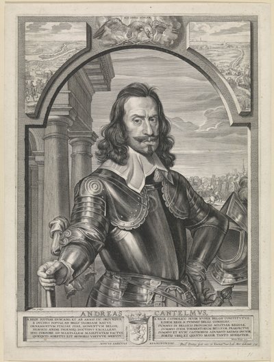 Engraved Portrait of Andreas Cantelmo by Paulus Pontius after Michaelina Woutiers (1643) by Paulus Pontius